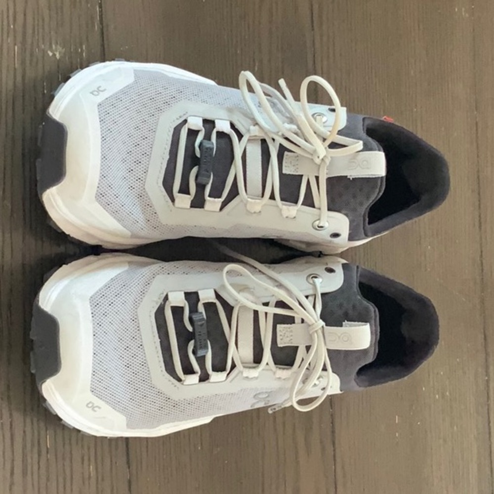 Gray and White Athletic Shoes with Breathable Mesh